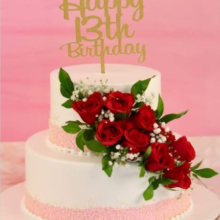 Wedding Flower Cake (WD-1027)